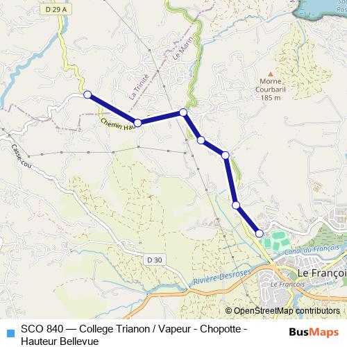 SCO 840 bus Line Map
