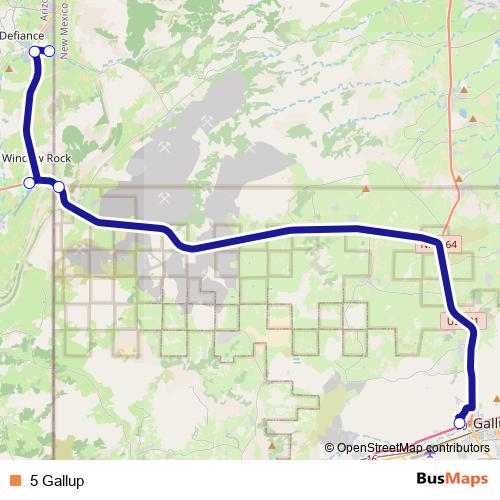 5 Gallup bus Line Map