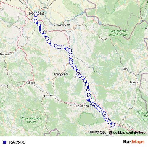 Re 2905 rail Line Map