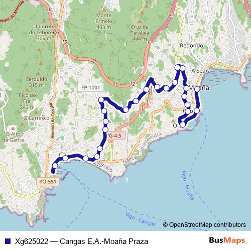 Xg625022 bus Line Map