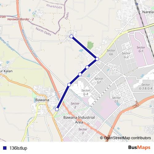 136lstlup bus Line Map