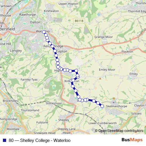 80 bus Line Map