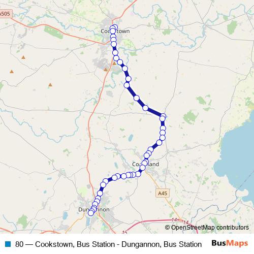 80 bus Line Map