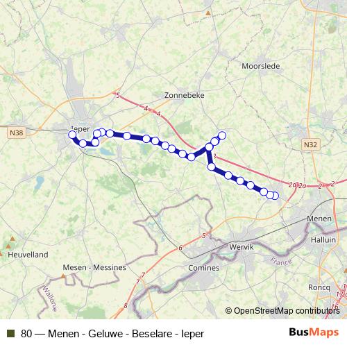 80 bus Line Map