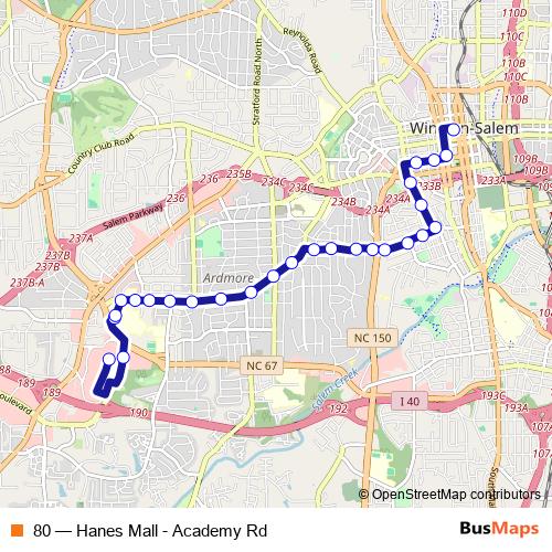 80 bus Line Map