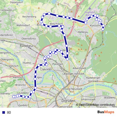 80 bus Line Map