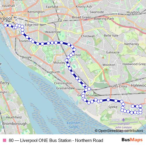 80 bus Line Map