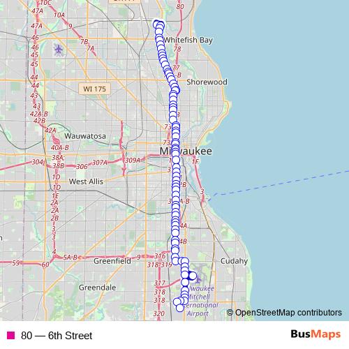 80 bus Line Map