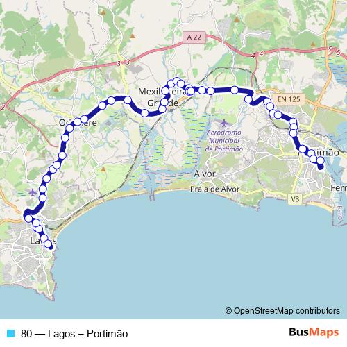 80 bus Line Map