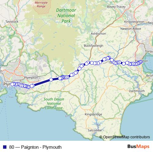 80 bus Line Map