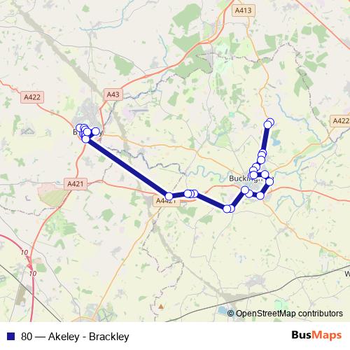 80 bus Line Map