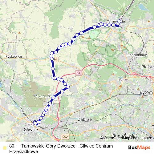 80 bus Line Map