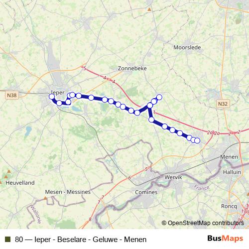 80 bus Line Map
