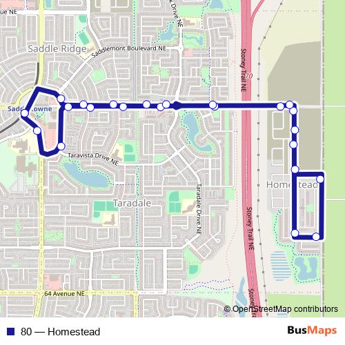 80 bus Line Map