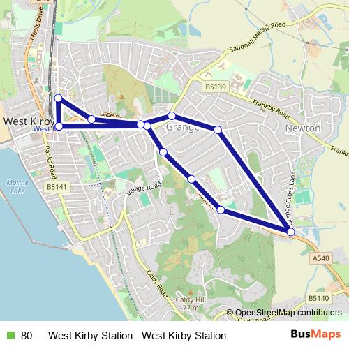 80 bus Line Map