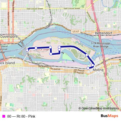 80 bus Line Map