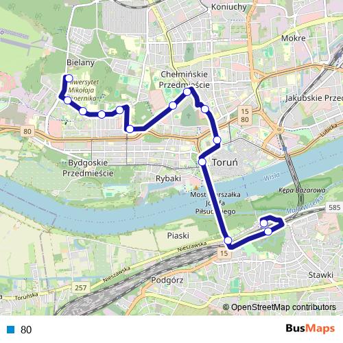 80 bus Line Map