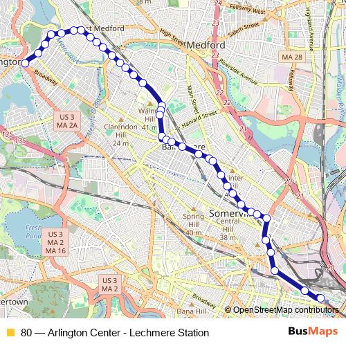 80 bus Line Map