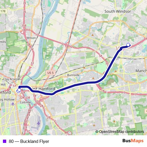 80 bus Line Map
