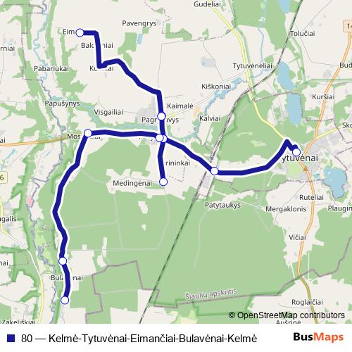 80 bus Line Map