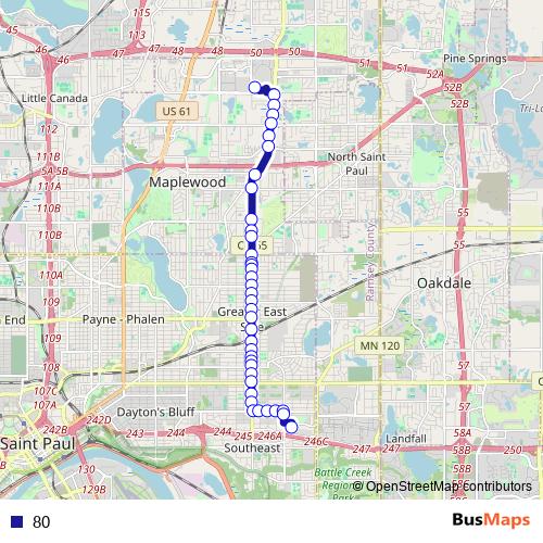 80 bus Line Map