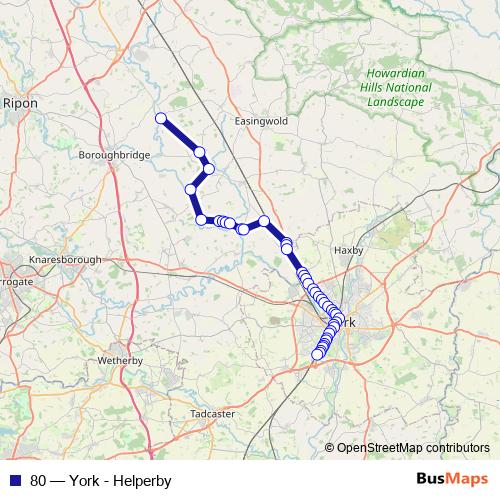 80 bus Line Map
