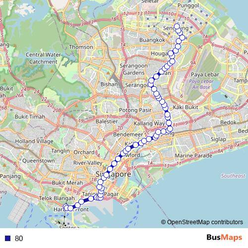 80 bus Line Map