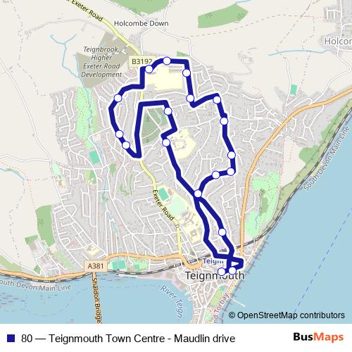 80 bus Line Map