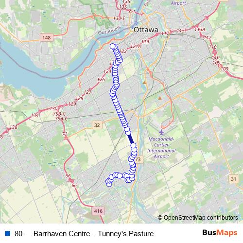 80 bus Line Map