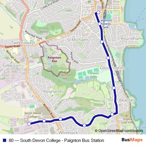 80 bus Line Map