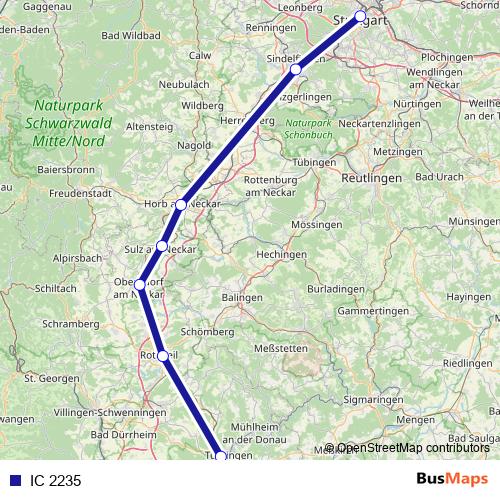 IC 2235 rail Line Map