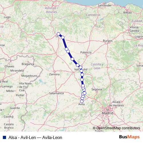 Alsa - Avil-Len bus Line Map