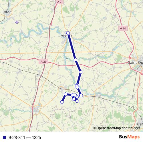 9-28-311 bus Line Map