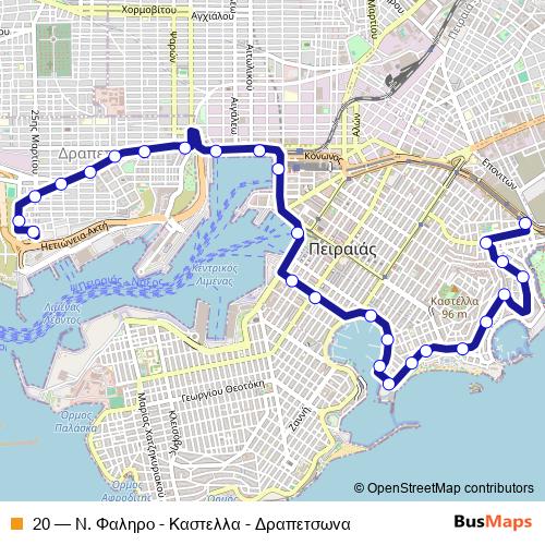 20 trolleybus Line Map