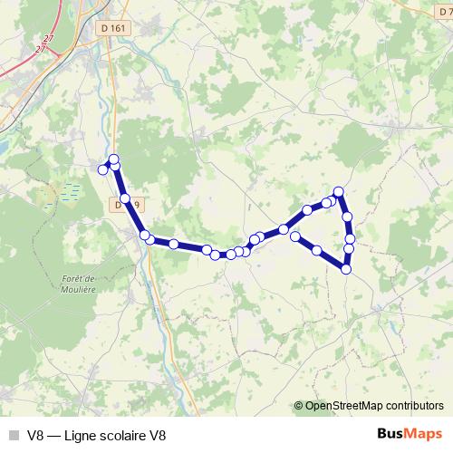 V8 bus Line Map