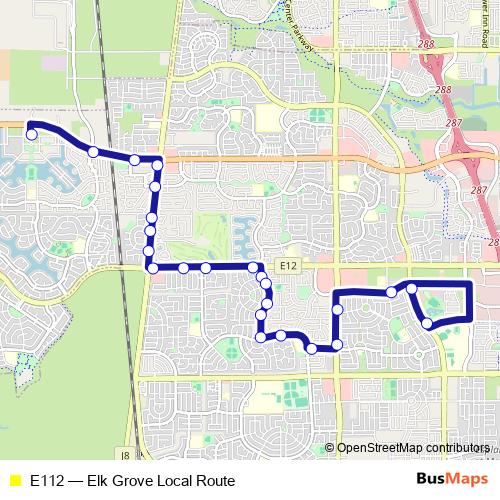 E112 bus Line Map