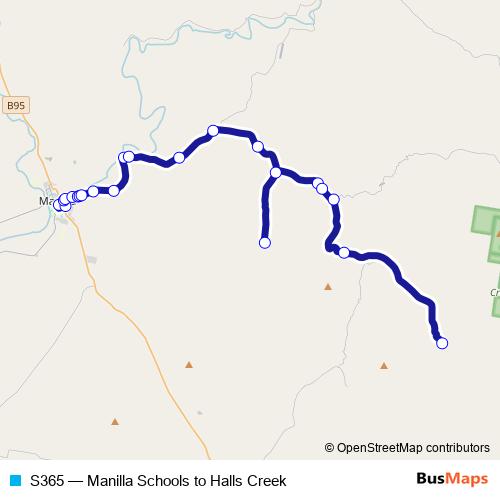 S365 bus Line Map