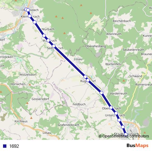 1692 bus Line Map
