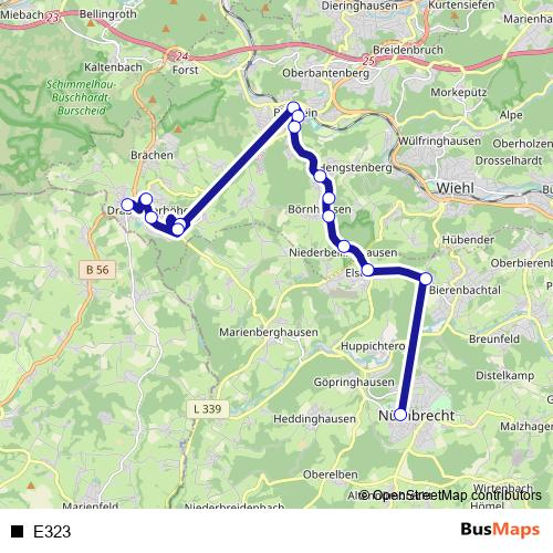 E323 bus Line Map