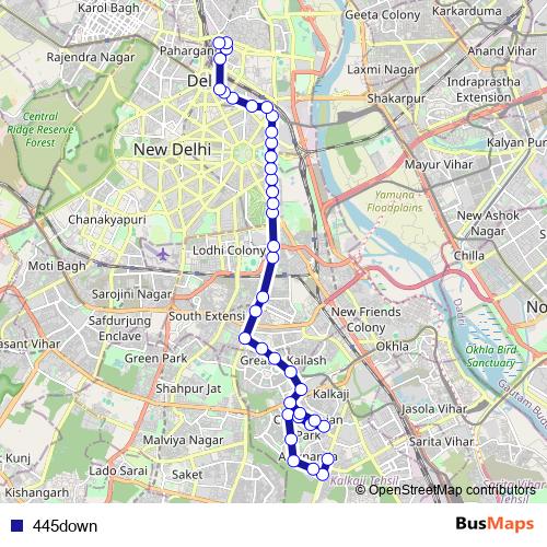 445down bus Line Map