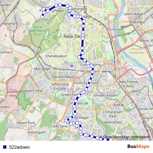 522adown bus Line Map