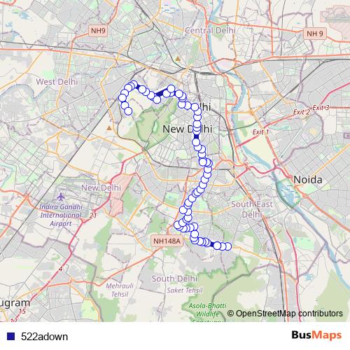 522adown bus Line Map