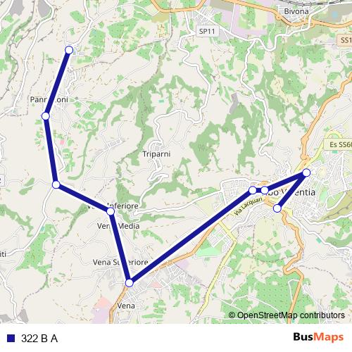322 B A bus Line Map