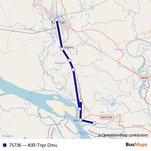 75736 rail Line Map