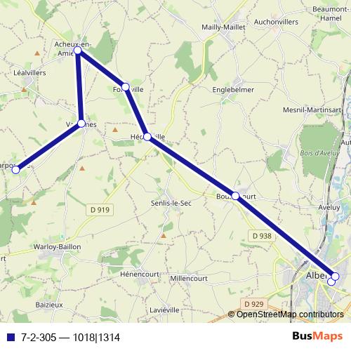 7-2-305 bus Line Map