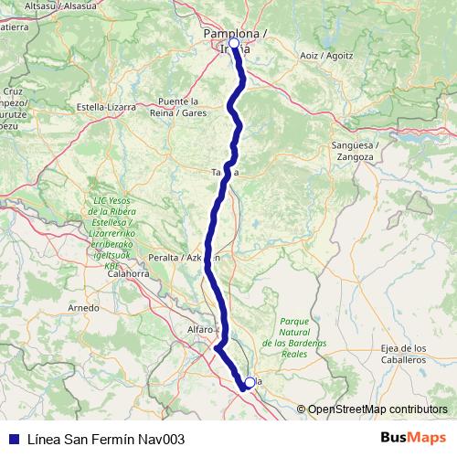 Línea San Fermín Nav003 bus Line Map