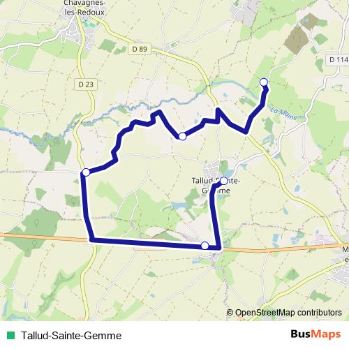Tallud-Sainte-Gemme bus Line Map