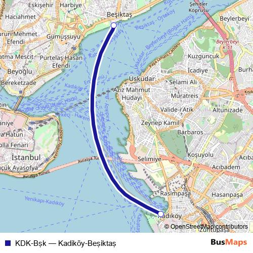 KDK-Bşk ferry Line Map