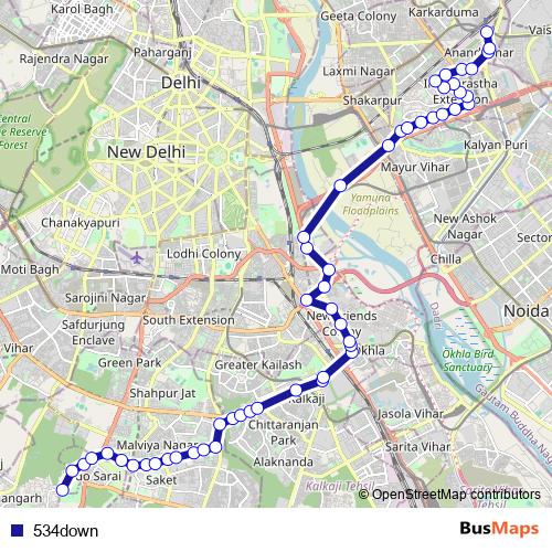 534down bus Line Map