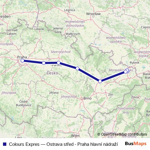 Colours Expres rail Line Map